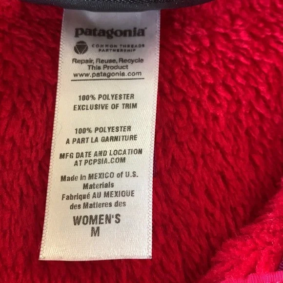 Patagonia Women's Bright Red Teddy Fleece Jacket - Picture 9 of 14